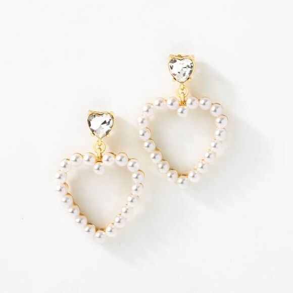 Crystal heart earrings N906 - Picture 1 of 4